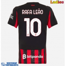 AC Milan Rafael Leao #10 Replica Home Shirt Ladies 2025-26 Short Sleeve
